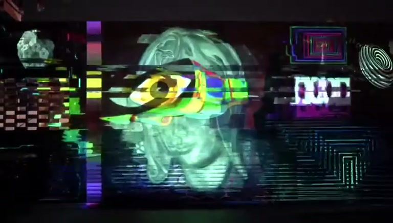 Projection-mapped augmented layer over a physical mural